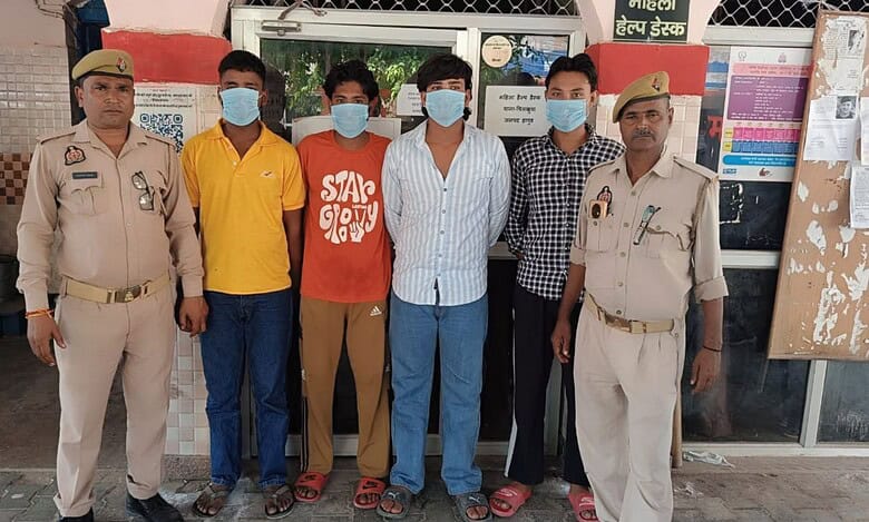 The UP police arrested four persons for attacking a Muslim family, including women and young girls. The women were sexually harassed