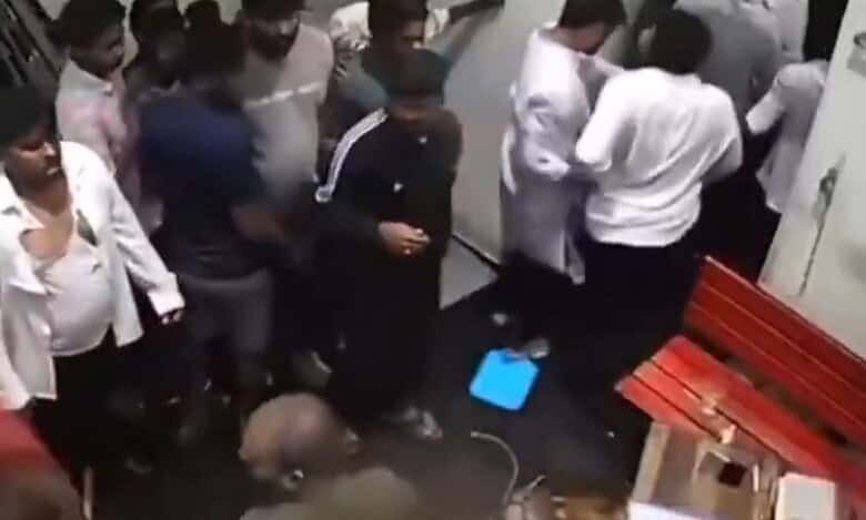 CCTV image of a brawl between bouncers and customers at a Hyderabad pub