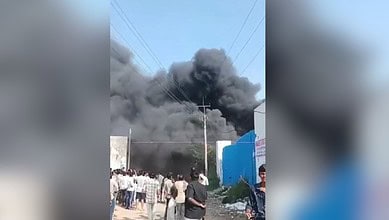 Fire breaks out at plastic warehouse in Mailardevpally