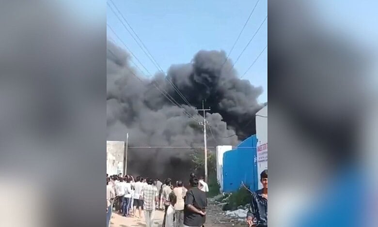 Fire breaks out at plastic warehouse in Mailardevpally