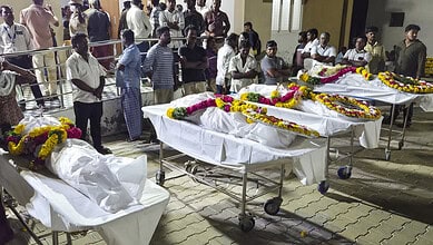 TN stampede: Family members at a hospital in Karur