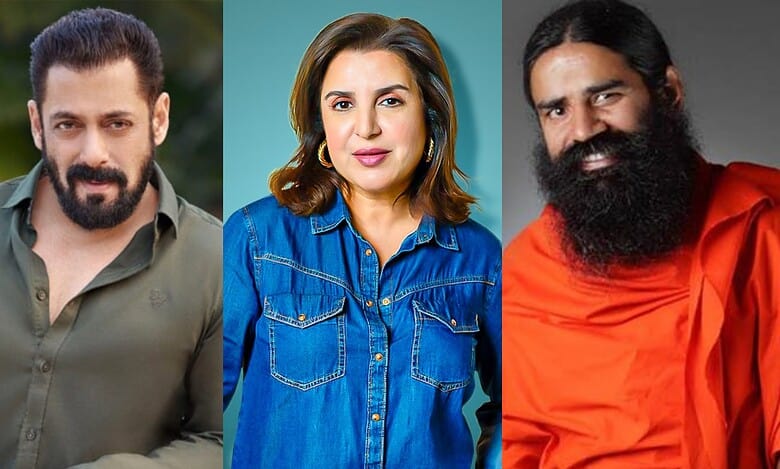 Salman Khan, Farah Khan and Baba Ramdev