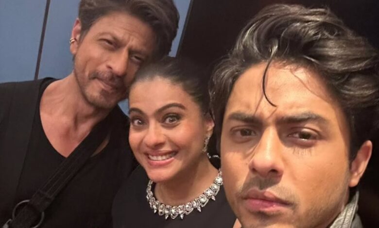 Shah Rukh Khan, Kajol and Aryan Khan