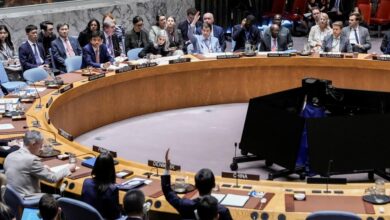 UN Security Council members vote on Iran sanctions resolution in New York.