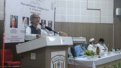 Ram Puniyani speaking at a conference in MAANU