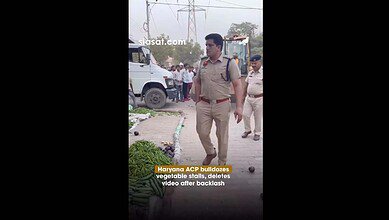 Hayana ACP Dinesh Kumar uses a bulldozer to remove vendors