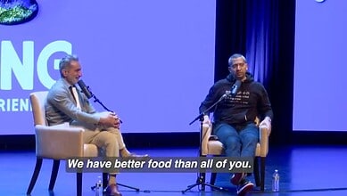 Journalist Mehdi Hasan and comedian Bassem Youssef