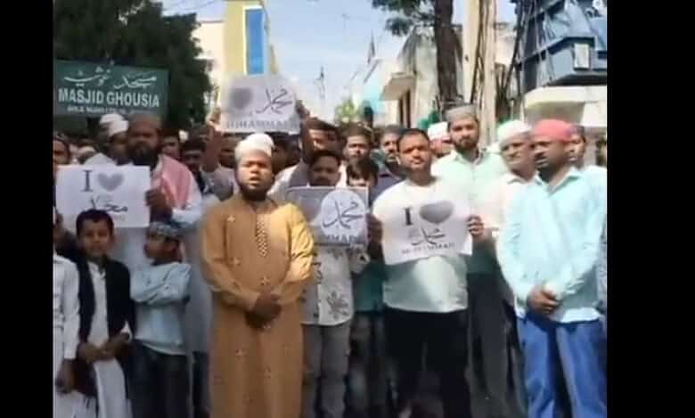 Protests against Raja Singh in Hyderabad