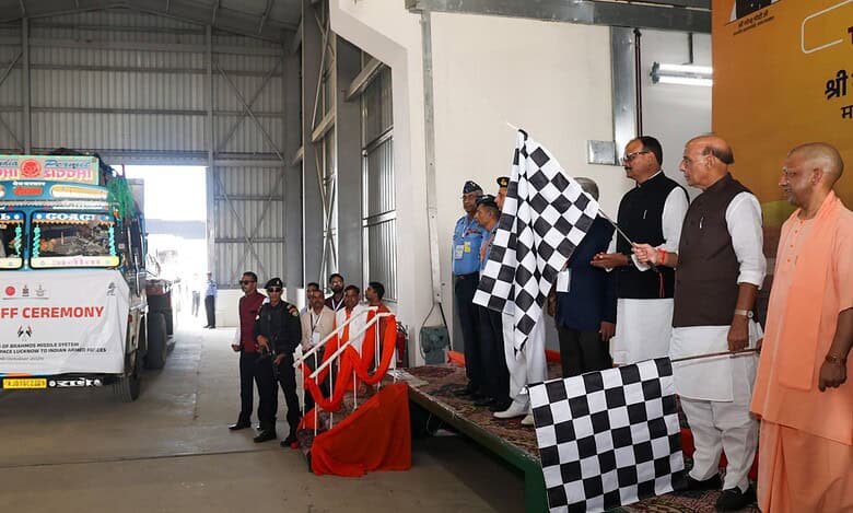 Rajnath, Yogi flagging off ceremony of the first batch of BrahMos missiles