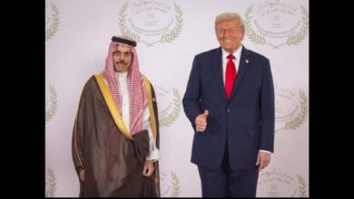 Saudi Arabia's foreign minister prince Faisal Bin Farhan with Donald Trump