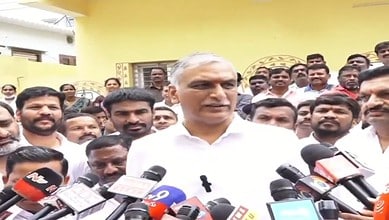 BRS MLA Harish Rao addresses the media
