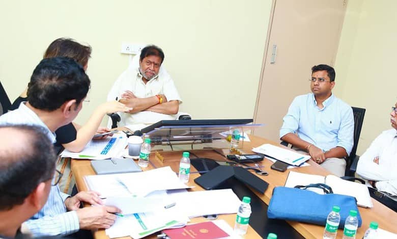 Telangana health minister Damodar Raja Narasimha conducts a review meeting