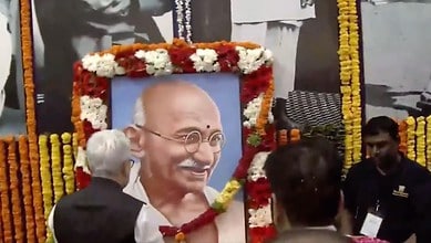 Telangana governor and CM pay tribute to Mahatma Gandhi in Hyderabad on Gandhi Jayanti