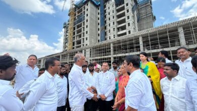 BRS delegation visits TIMS hospital construction site in Hyderabad