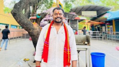 Beer bottles were thrown at the entrance of a mosque during a Durga Devi procession in Hyderabad. The man has been identified as Deva