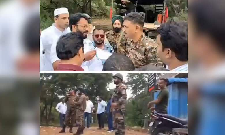 The Congress government faced embarrassment after army authorities stopped the works on the 2500 square yards of land allocated for a graveyard located behind a mosque in Hyderabad.