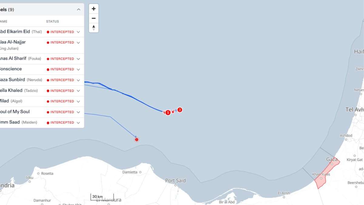 Nine boats of Gaza Freedom Flotilla seized