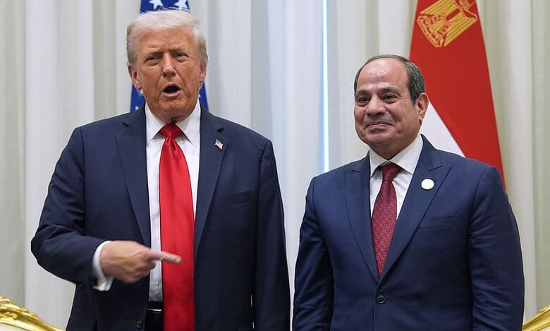 President Donald Trump arrived in Egypt