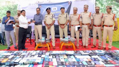 The Cyberabad police hands over lost mobile phones to its rightful owners on Thursday