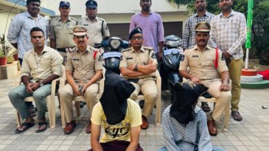 Two of the accused presented to the media by police