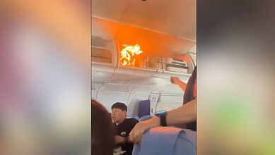 Panic struck among passengers onboard the Air China flight as fire broke out inside the cabin
