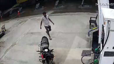 Bike Shiva Shankar, moments before the Kurnool bus fire accident