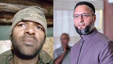 Mohammed Ahmed (Left) and AIMIM President Asaduddin Owaisi