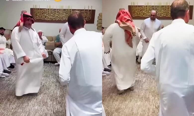 Arab men dancing to Bollywood song