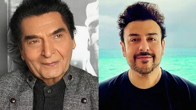 Asrani and Adnan Sami