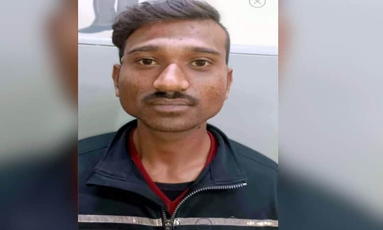 Accused Akil Khan after his arrest for allegedly stalking and molesting two Australian women cricketers taking part in the ongoing ICC Women's Cricket World Cup, in Indore, Madhya Pradesh, Saturday, Oct. 25, 2025. (PTI Photo)