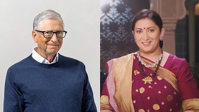 Bill Gates and Smriti Irani