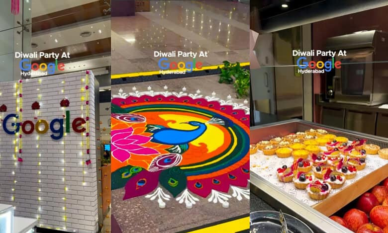 Deepawali party held at Google office in Hyderabad; internet reacts
