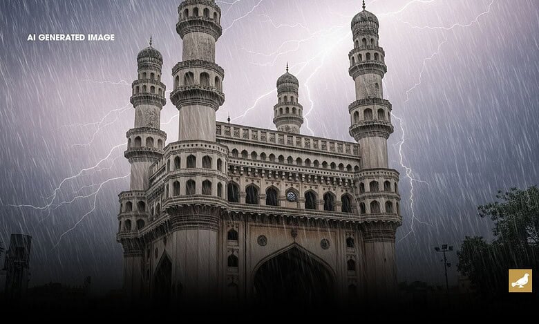 Image of Charminar during rains