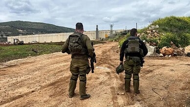 Israeli soldiers patrol near the Lebanon border during an operation to dismantle Hezbollah infrastructure.