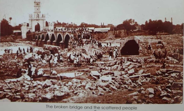 An image of the Musi river floods from 1908