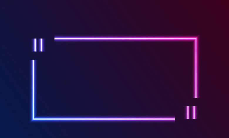 Quote speech bubble abstract laser neon frame background