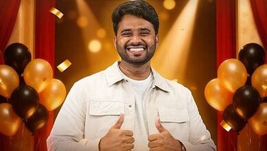 Telangana’s Anilkumar Bolla smiles after becoming the first Dirham 100 million winner in The UAE Lottery.