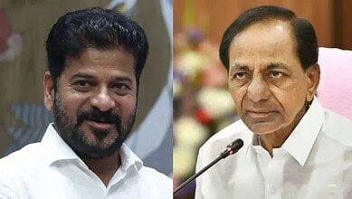Image of Telangana CM Revanth Reddy and BRS president KCR.