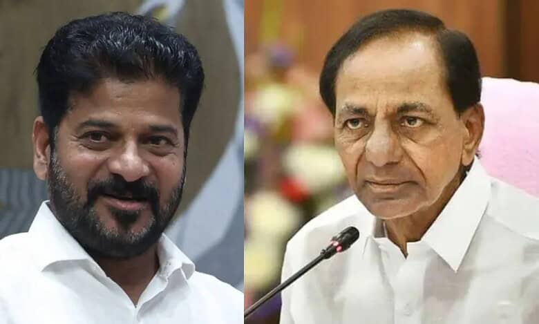 Image of Telangana CM Revanth Reddy and BRS president KCR.