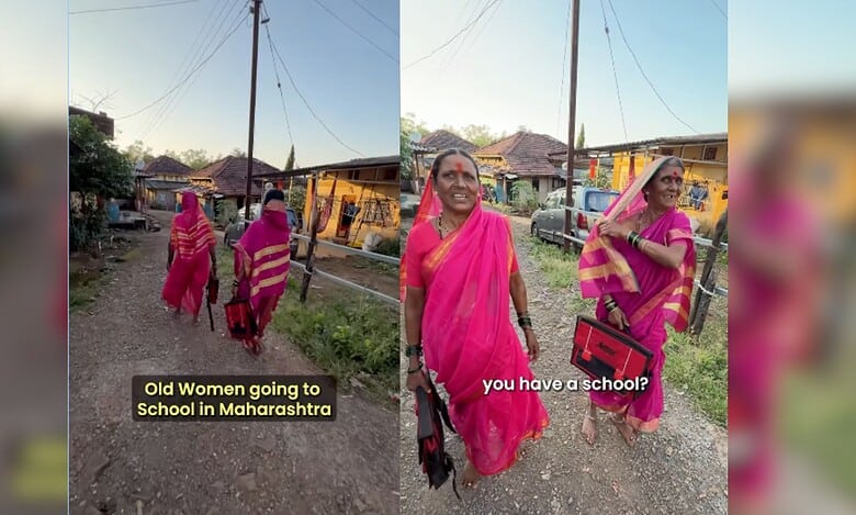 Elderly women attend school in Maharashtra