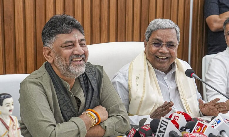 Karnataka CM Siddaramaiah and his deputy DK Shivakumar