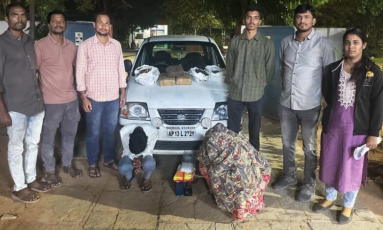 7 kg ganja seized, 2 arrested in Hyderabad