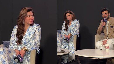 Mahira Khan and Fawad Khan during Neelofar promotions