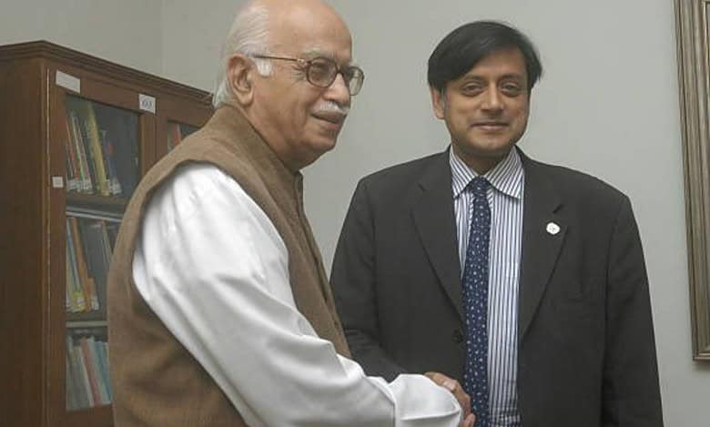 Shashi Tharoor with LK Advani