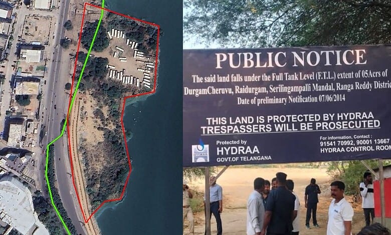 HYDRAA cracks down on Durgam Cheruvu encroachments in Hyderabad