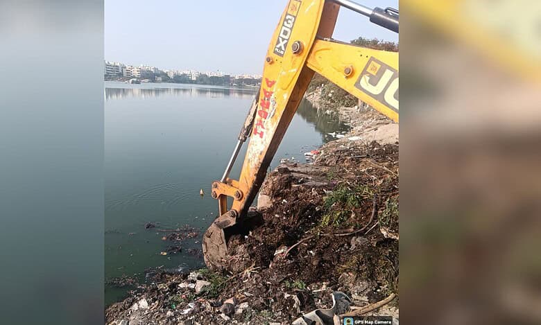 HYDRAA clears 104 truckloads of garbage from Ambar Cheruvu