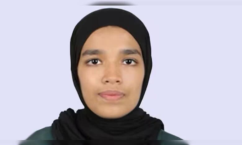The image of Aisha Mariam, a 17-year-old Indian expatriate student who died after suffering a cardiac arrest in Sharjah.