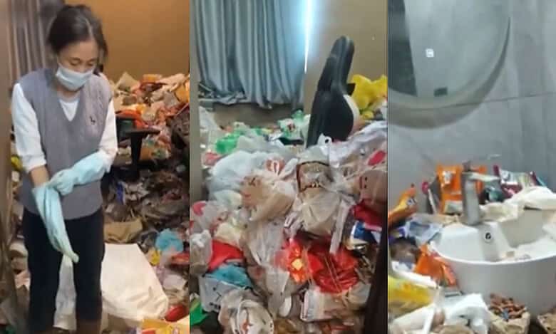 Man leaves behind piles of garbage in China's gaming hotel after his two year stay