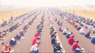 More than 8,000 wrote test conducted on an airstrip