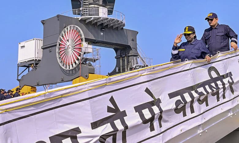 President Murmu embarked INS Vaghsheer
